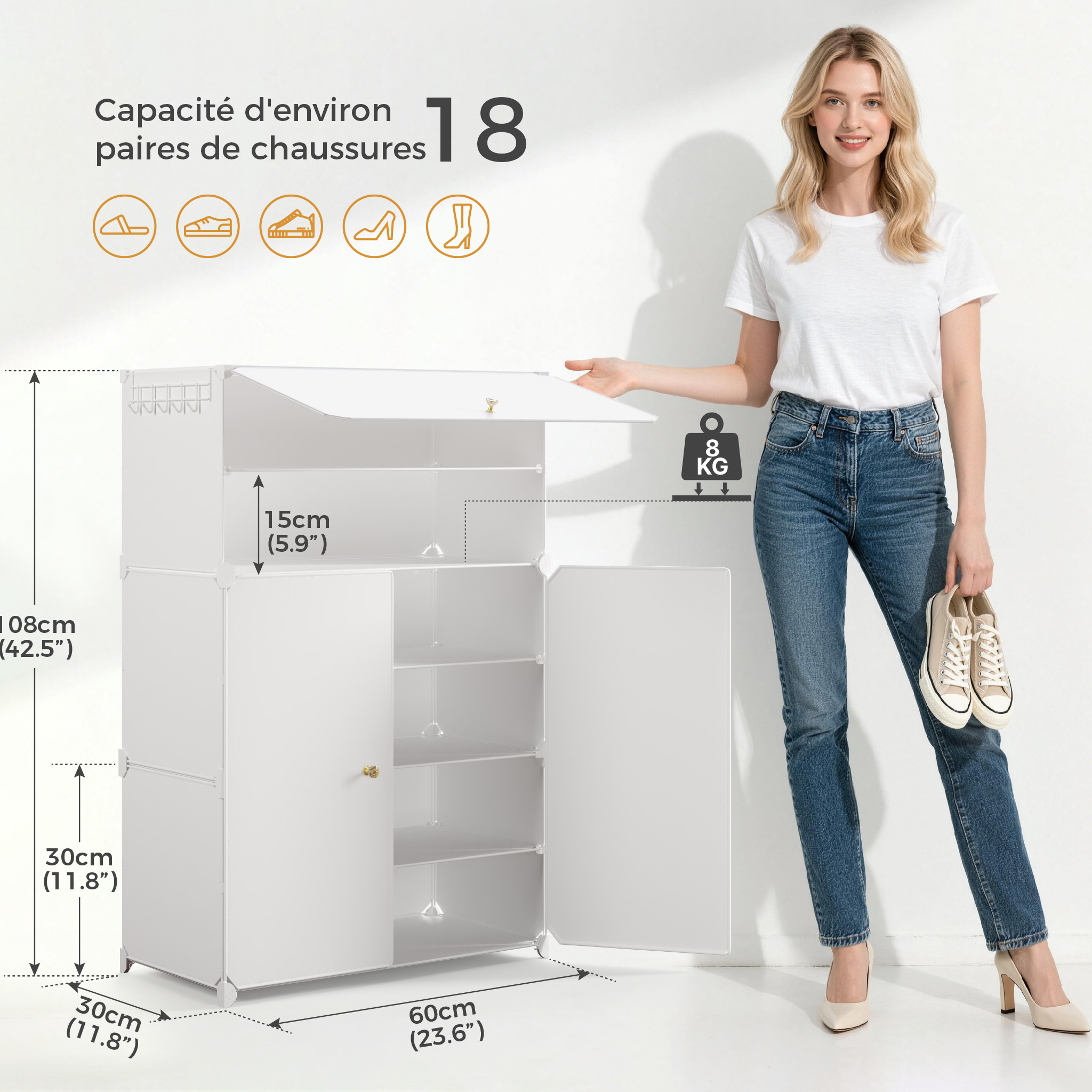 Armoire de rangement modulable Mondeer
