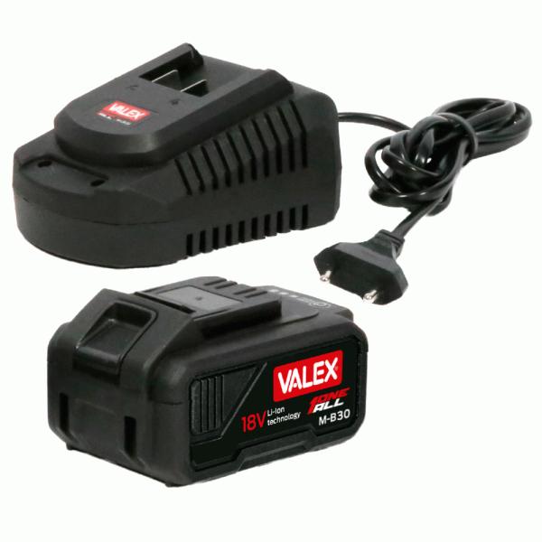 Starter Set Batteria al litio 18V 3 Ah Li-Ion e caricabatterie Kit OneAll 1997559 VALEX