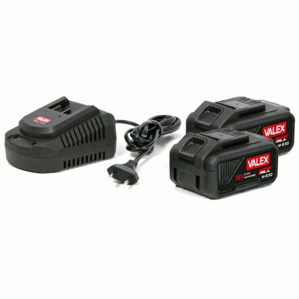 Starter Set 2 Batterie al litio 18V 3 Ah Li-Ion e caricabatterie Kit OneAll 1997421 VALEX