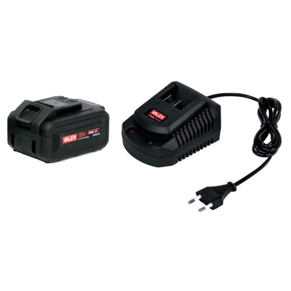Starter Set Batteria al litio 18V 4 Ah Li-Ion e caricabatterie Kit OneAll 1997416 VALEX