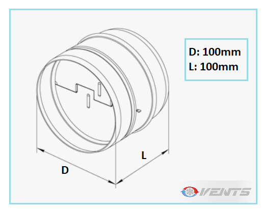 Clapet de ventilation en acier de diamètre 100mm