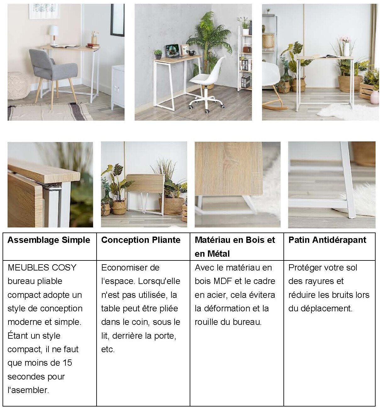 Bureau pliable pour petit espace : 10 meubles design à petit prix