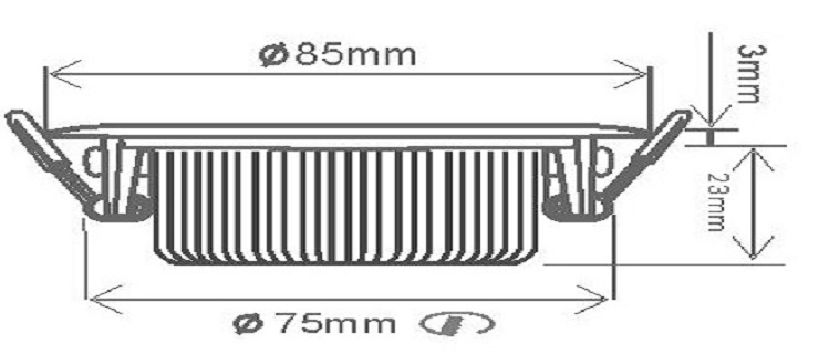 Dimensions spot led extra plat 8W