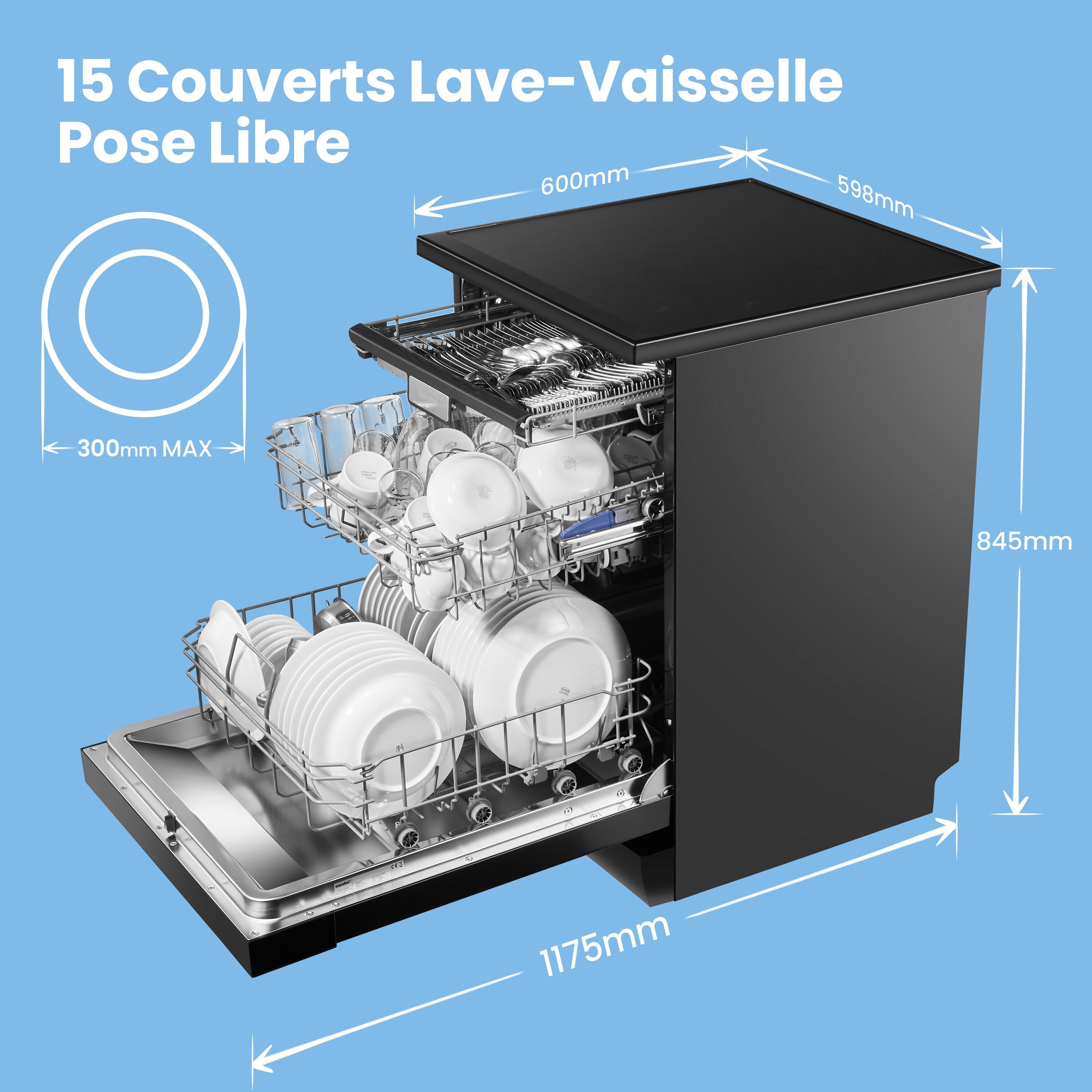 Comfee Lave-vaisselle pose libre FD1435E-X L60cm 44db avec 14