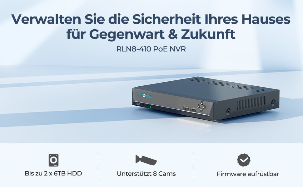 Festplatte 8tb Reolink 4K 8CH PoE NVR Überwachungssystem Rekorder