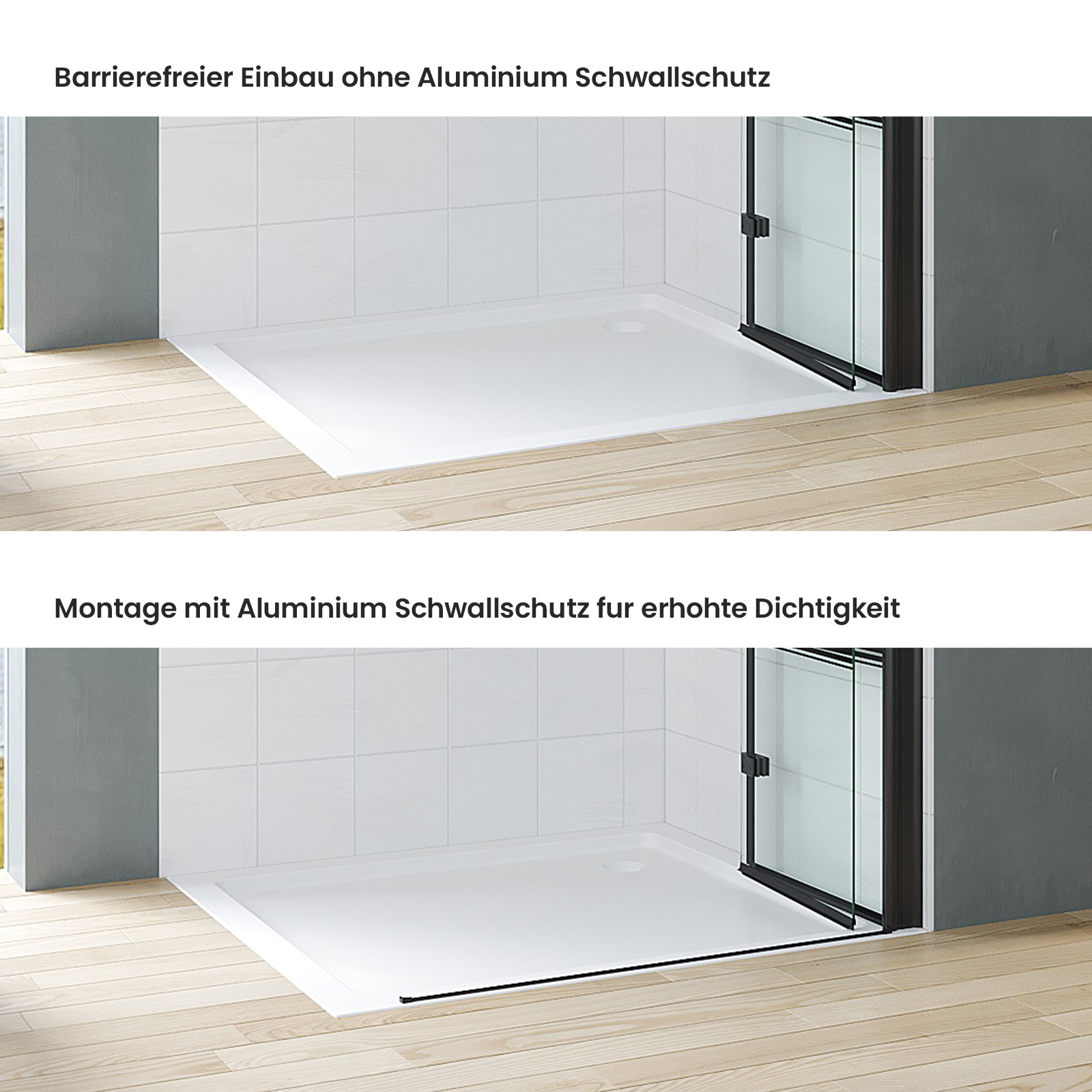 Duschkabine Falttür Duschabtrennung Walkin Duschwand Glas faltbar klappbar Begehbare Dusche Höhe 187 cm