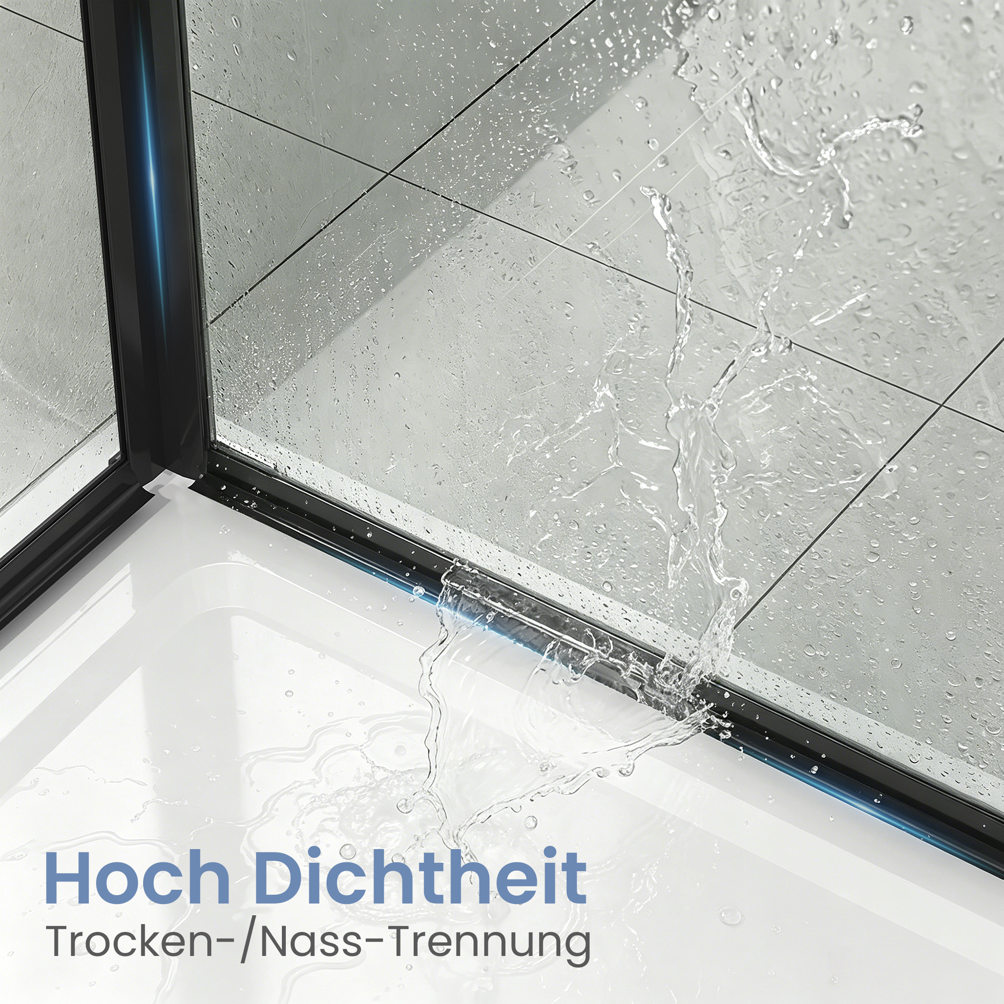 Duschkabine Falttür Pendeltür Duschabtrennung Duschwand Glas Eckdusche rahmenlos Faltbar klappbar Höhe 187 cm