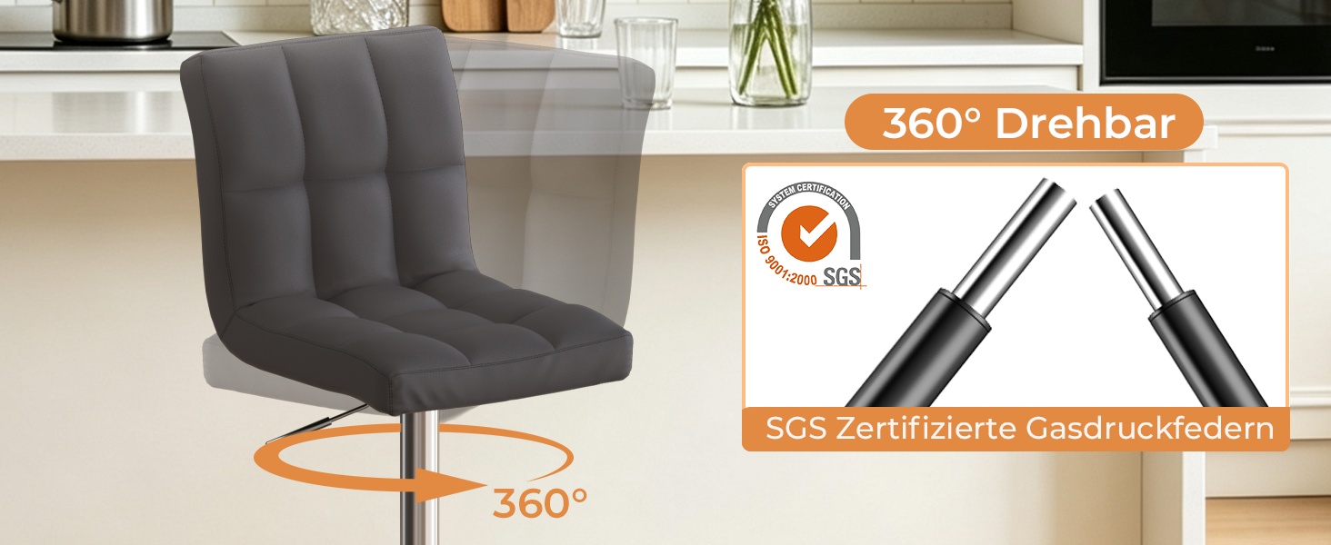 Rotation 360° et vérin à gaz certifié SGS