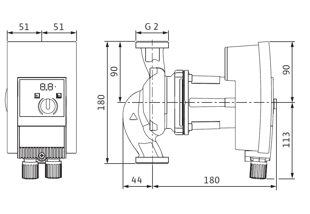 Circulateur pour eau chaude sanitaire Star-Z 20/5-3 - Entraxe 150 mm - Mâle  / Mâle - 1'1/4