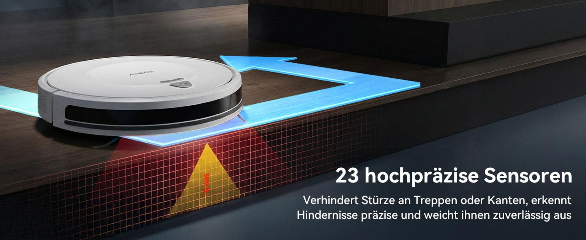 Staubsauger Roboter 10000Pa-Redroad E2 -Ultradünn & Leise, 150 Min Laufzeit, Ideal für Teppiche, Tierhaare und Hartböden, mit WiFi/Alexa/App-Steuerung