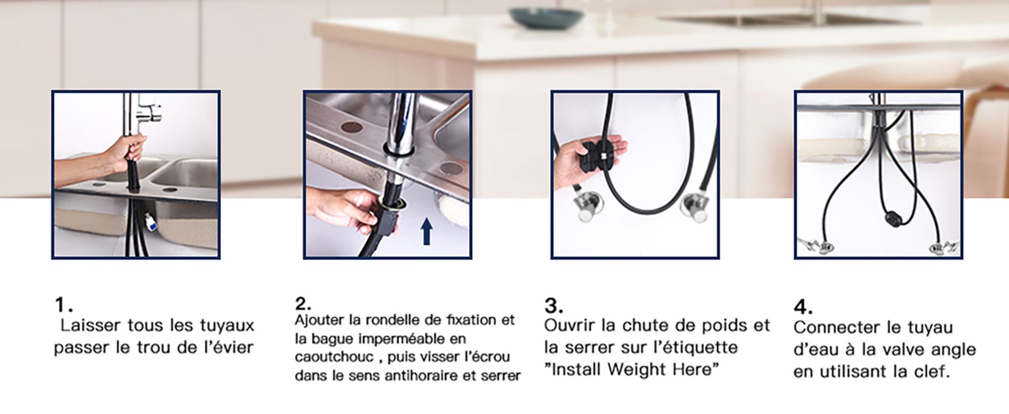 Küchenarmatur mit 2 Strahlarten Wasserhahn Küche ausziehbar Spültischarmatur Edelstahl Armatur Küche mit Brause Mischbatterie Küche Armatur
