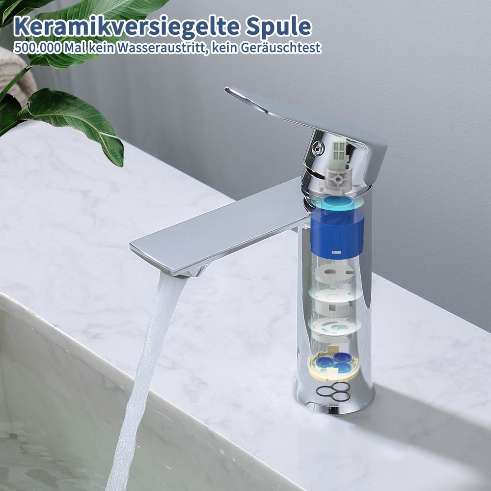 Wasserhahn Bad Chrom,Waschtischarmatur Bad,Armatur Mischbatterie,Waschbeckenarmatur Einhebelmischer Badezimmer,Waschbecken Armaturen SUS304