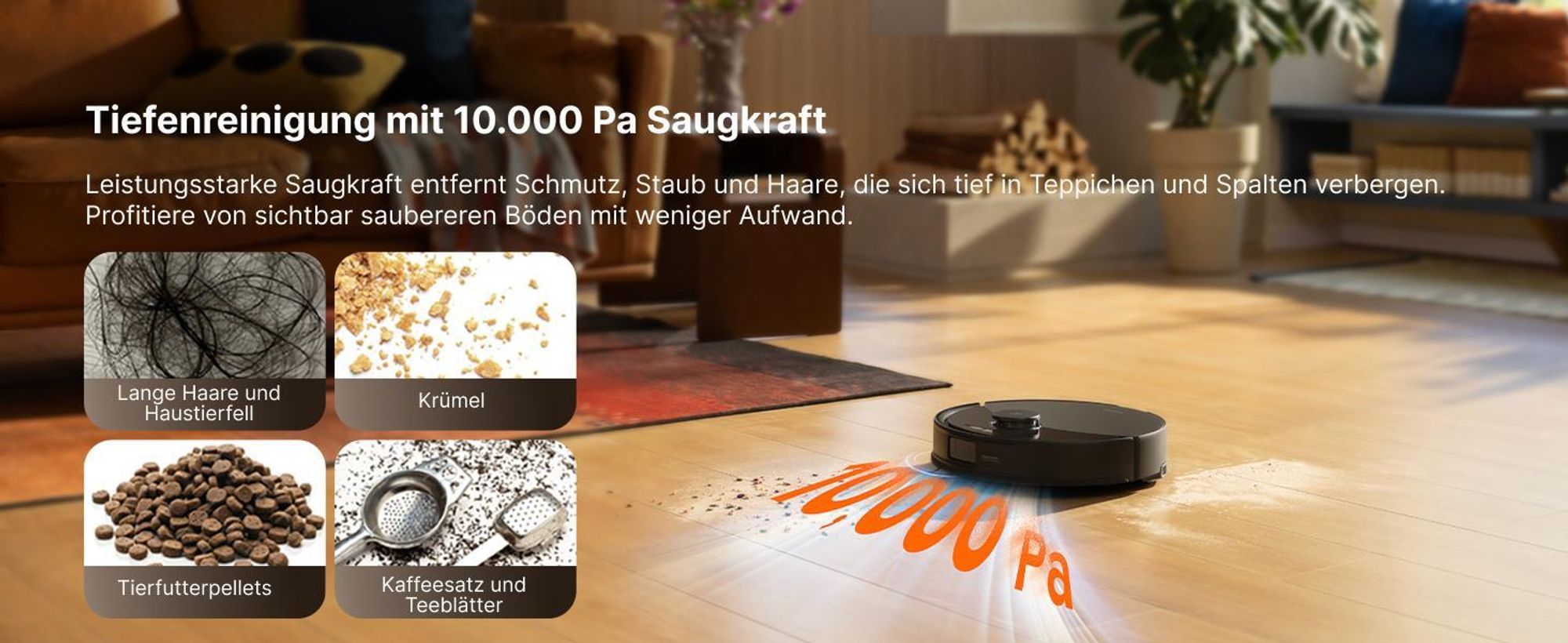 Roborock Q10 PF+ Staubsauger Roboter 10000 Pa (Upgrade von Q8 max+), Dual Anti-Tangle-System, inkl. 1L Bodenreiniger, Selbstentleerende Dock, Schwarz