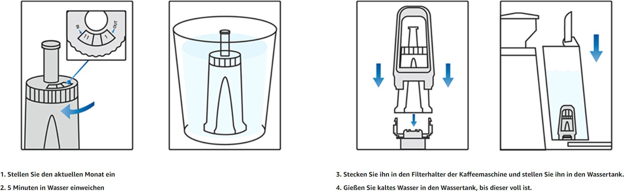 Waterdrop Filter, Ersatz für Barista Express Pro Wasserfilter, BES008 Filter, SES008/SES810/SES875/SES880/SES920/SES980/SES990 (4)