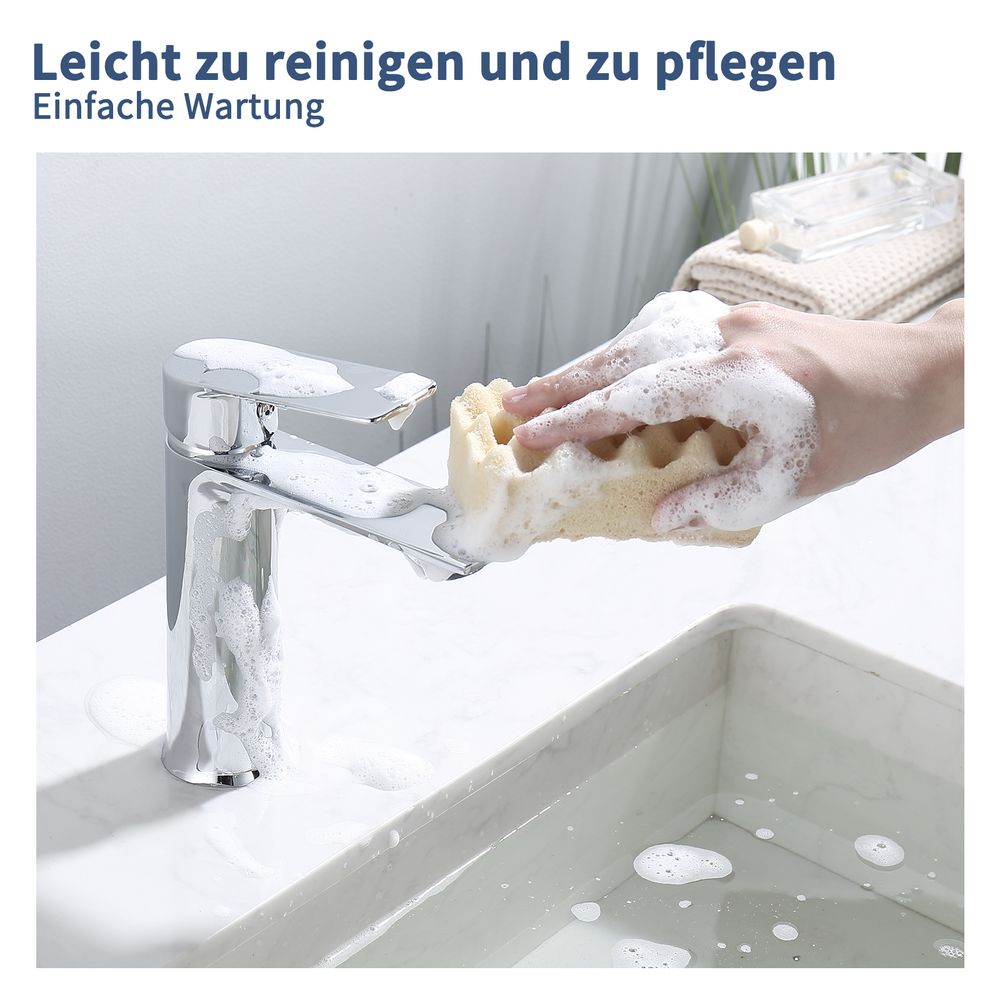 Wasserhahn Bad Chrom,Waschtischarmatur Bad,Armatur Mischbatterie,Waschbeckenarmatur Einhebelmischer Badezimmer,Waschbecken Armaturen SUS304