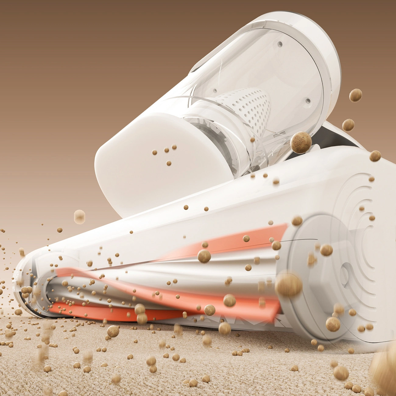 L'aspirateur UWANT est doté d'une brosse dont la conception réduit l'enchevêtrement des poils