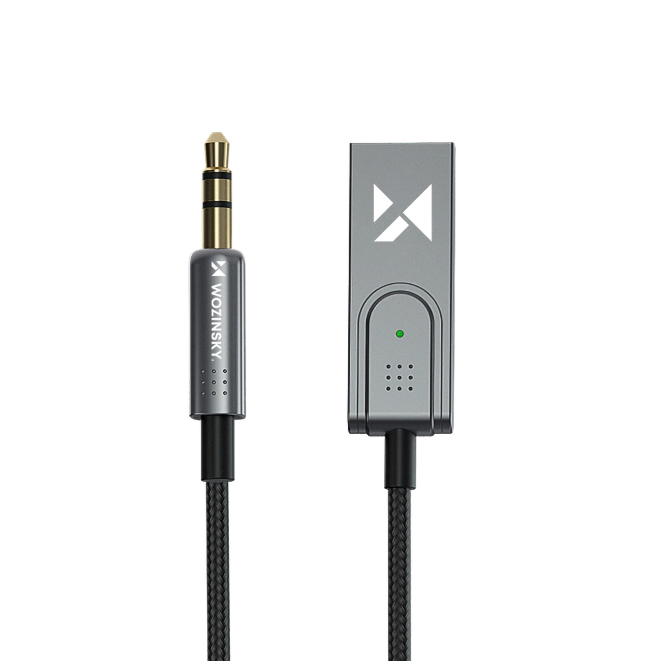 Wozinsky wtodb Audioadapter mit Bluetooth 5.3-Empfänger und AUX-Anschluss auf weißem Hintergrund