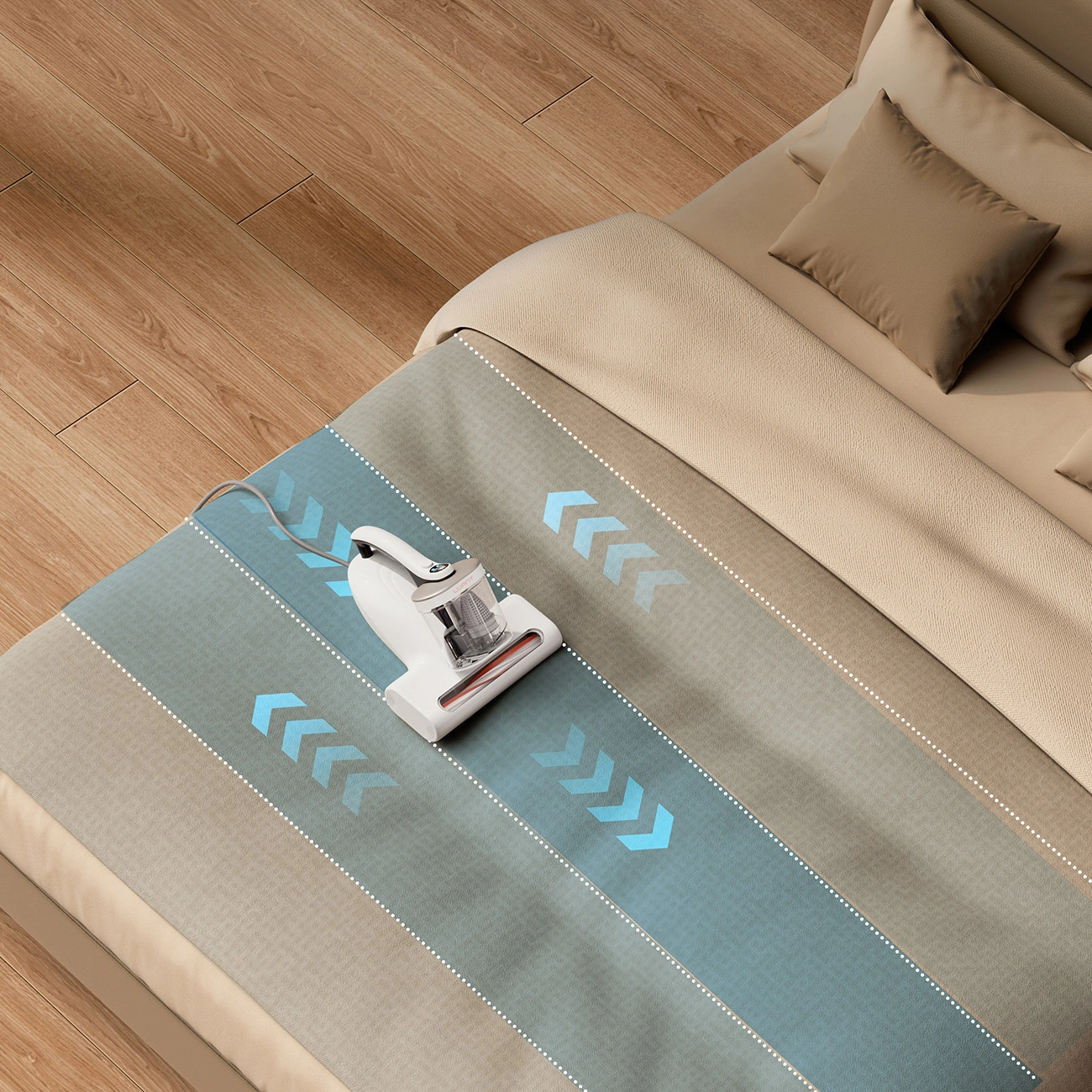 La large tête de l'aspirateur UWANT permet un nettoyage plus efficace.