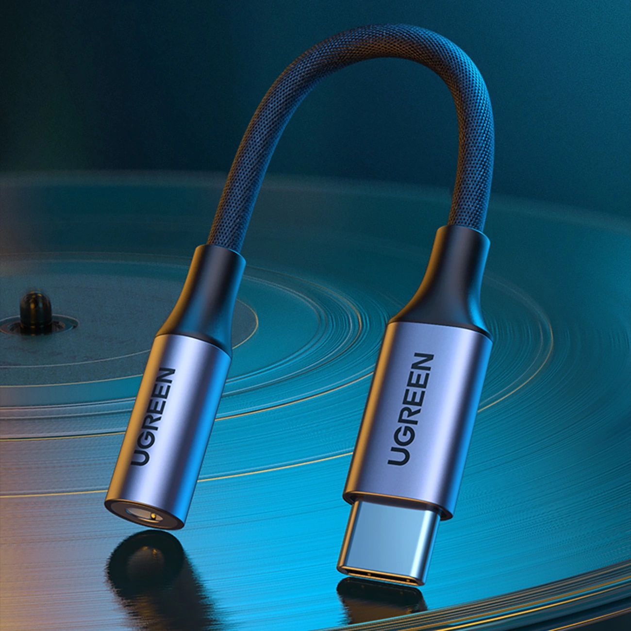Adaptateur audio Ugreen AV161 sur vinyle