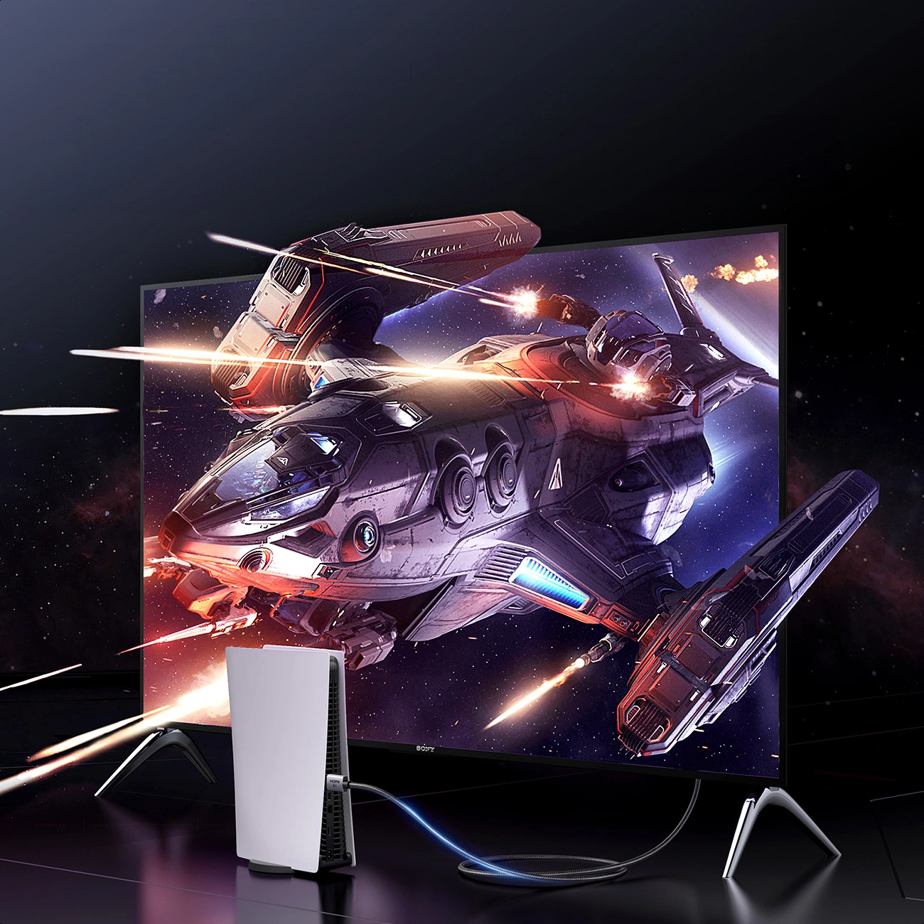 Konsola podłączona do telewizora Kablem Ugreen HD171