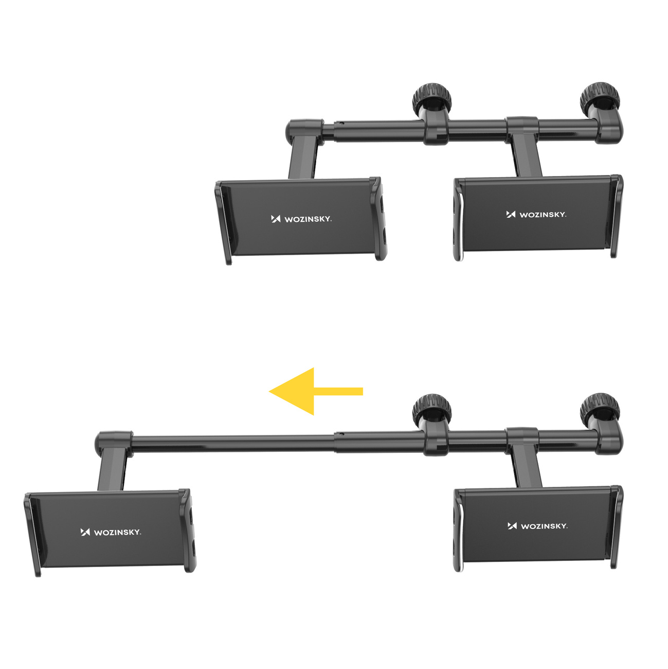 Comment déplier le support double pour téléphone d'appui-tête de voiture Wozinsky WTHBK1