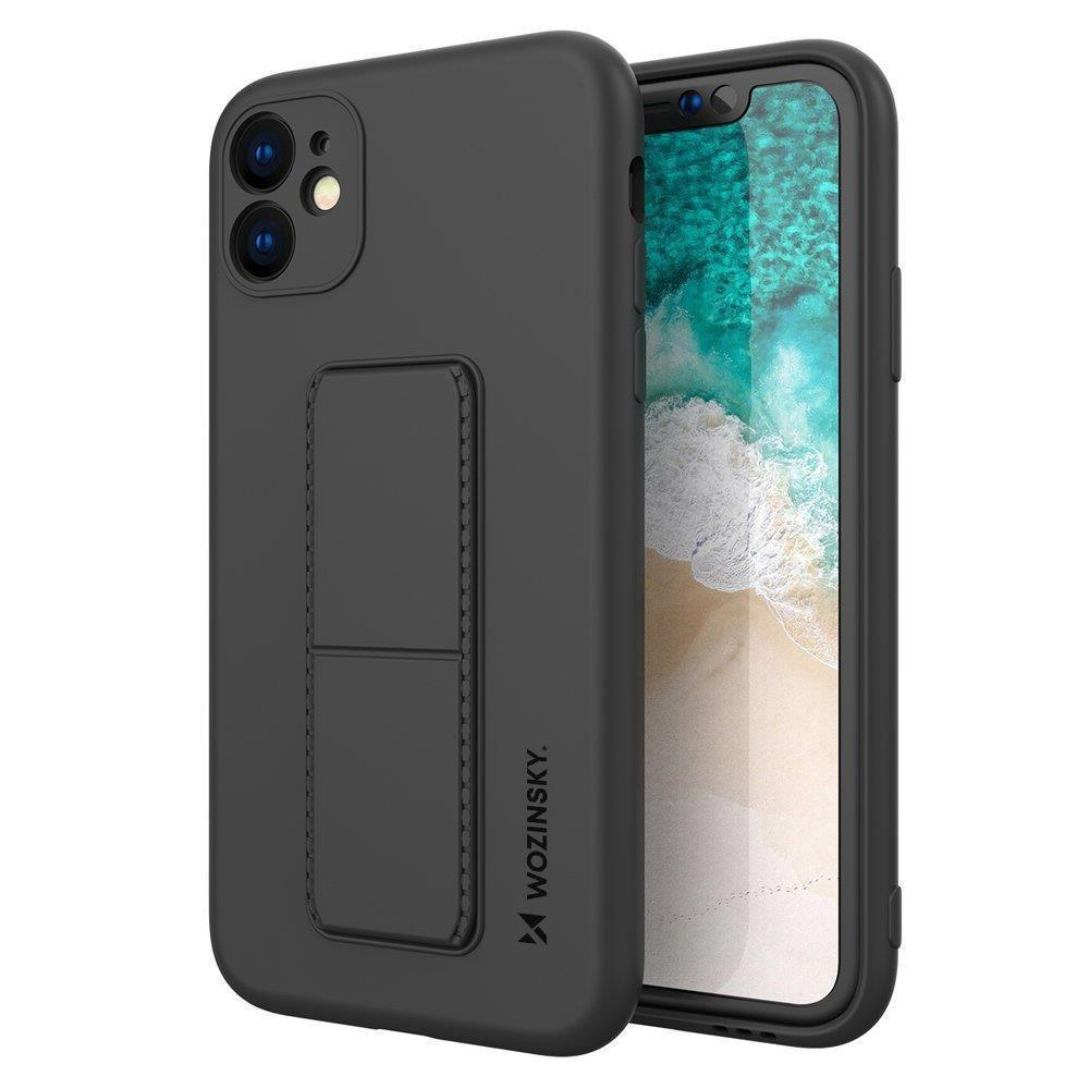 Custodia in silicone Wozinsky Kickstand - Custodia per Samsung Galaxy A11 / M 11 - Nera