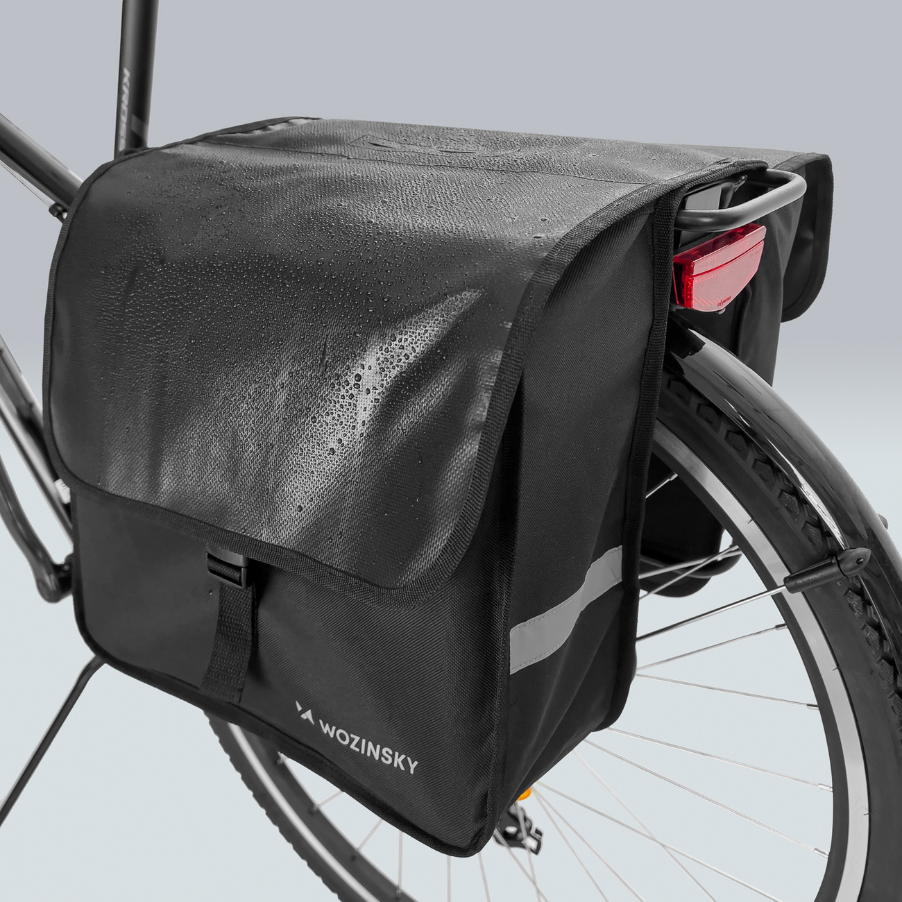 Wasserdichte Doppelfahrradtasche für den Gepäckträger Wozinsky WBB34BK