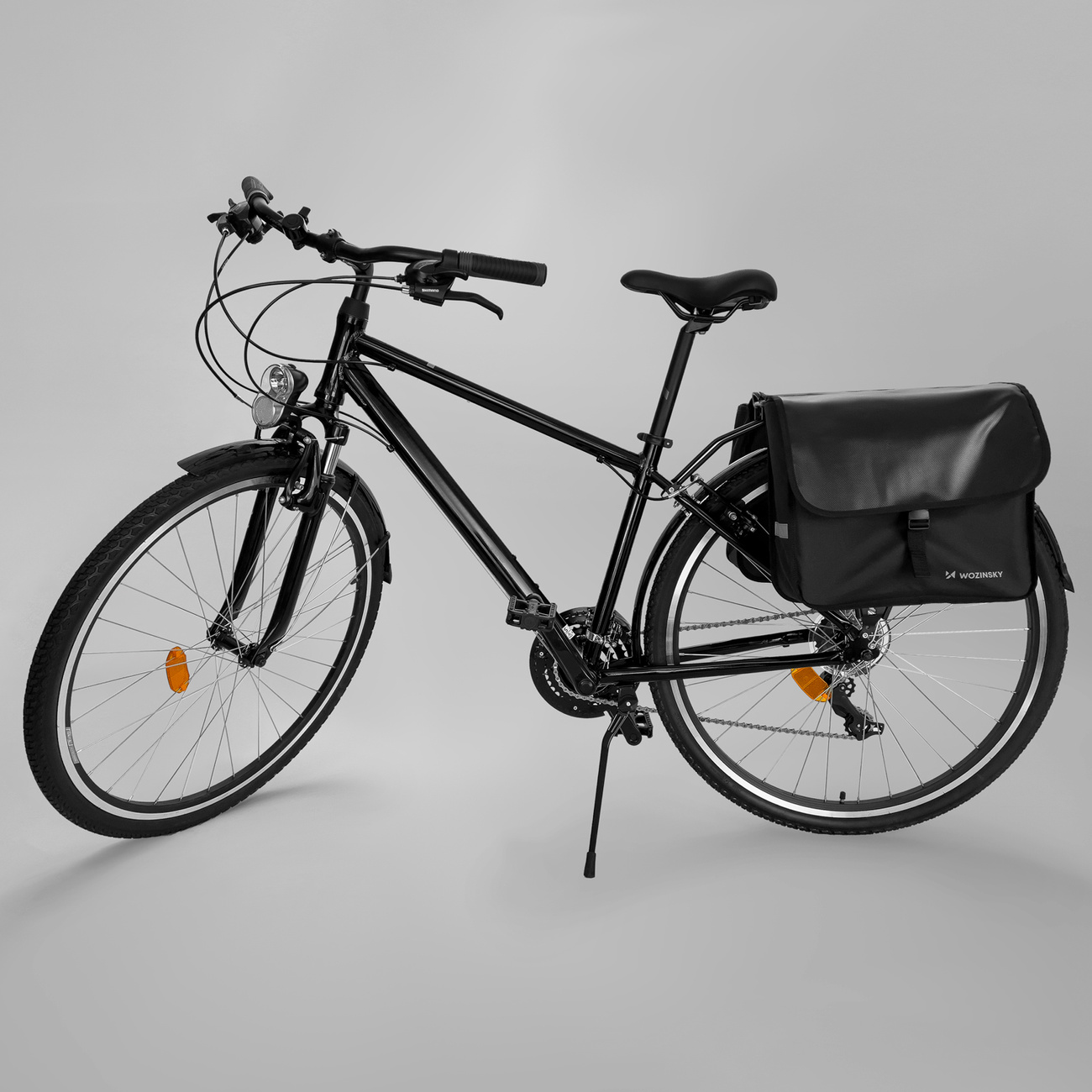 Wozinsky WBB34BK Doppeltasche am Fahrrad montiert