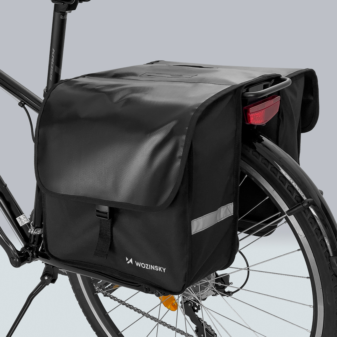 Wozinsky WBB34BK Doppeltasche für die Gepäckträgermontage an einem Citybike
