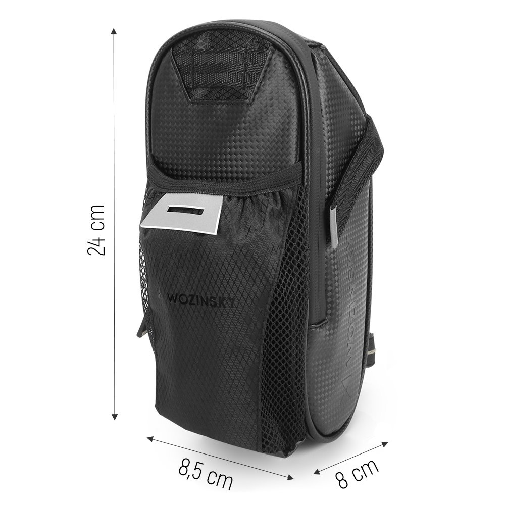 Abmessungen der Wozinsky WBB20BK Satteltasche mit Flaschenhalter