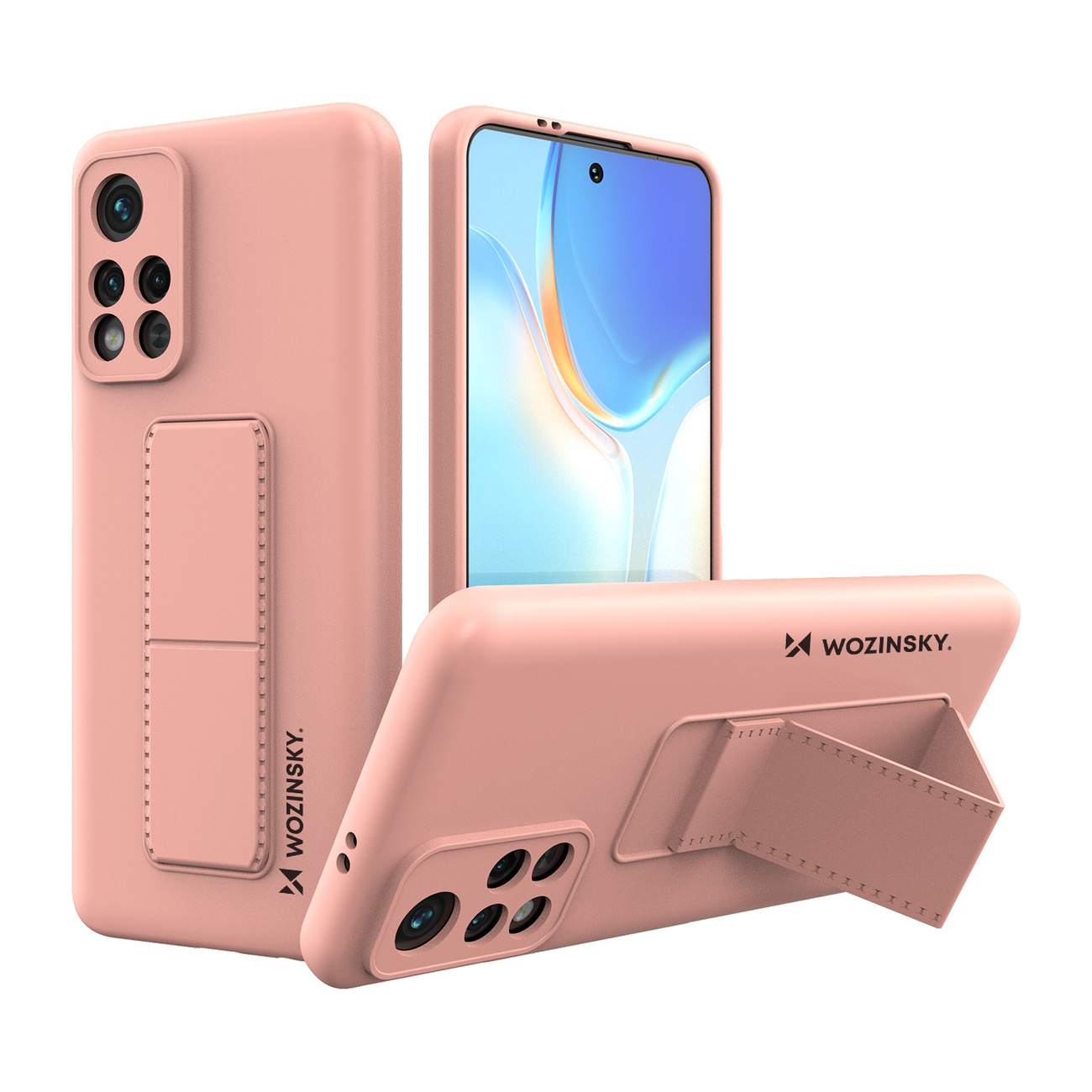 Funda de silicona con soporte Wozinsky - Funda para Xiaomi Poco M4 Pro 5G - Rosa