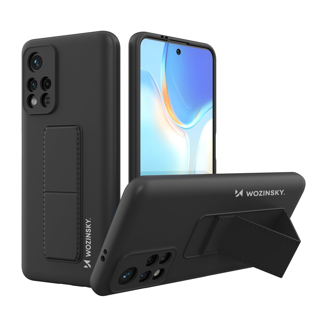 Custodia con supporto Wozinsky - Custodia per Xiaomi Redmi 10 - Nera