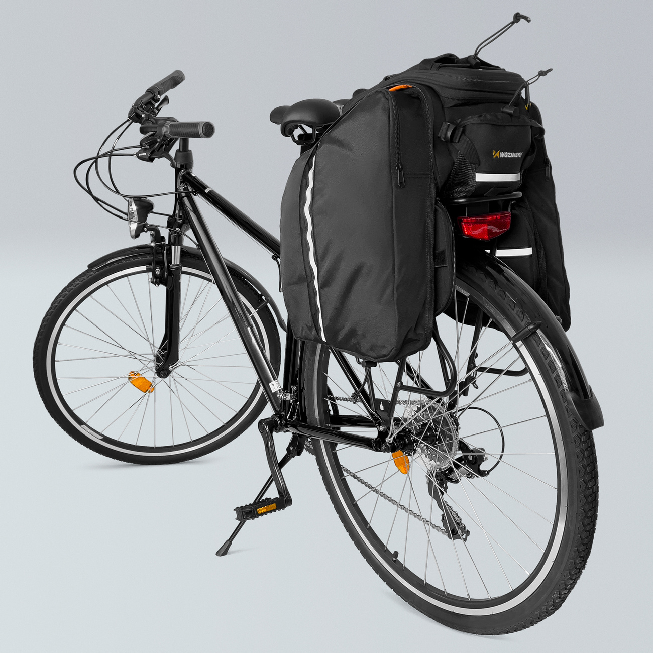 Große Wozinsky WBB19BK Gepäckträgertasche am Citybike