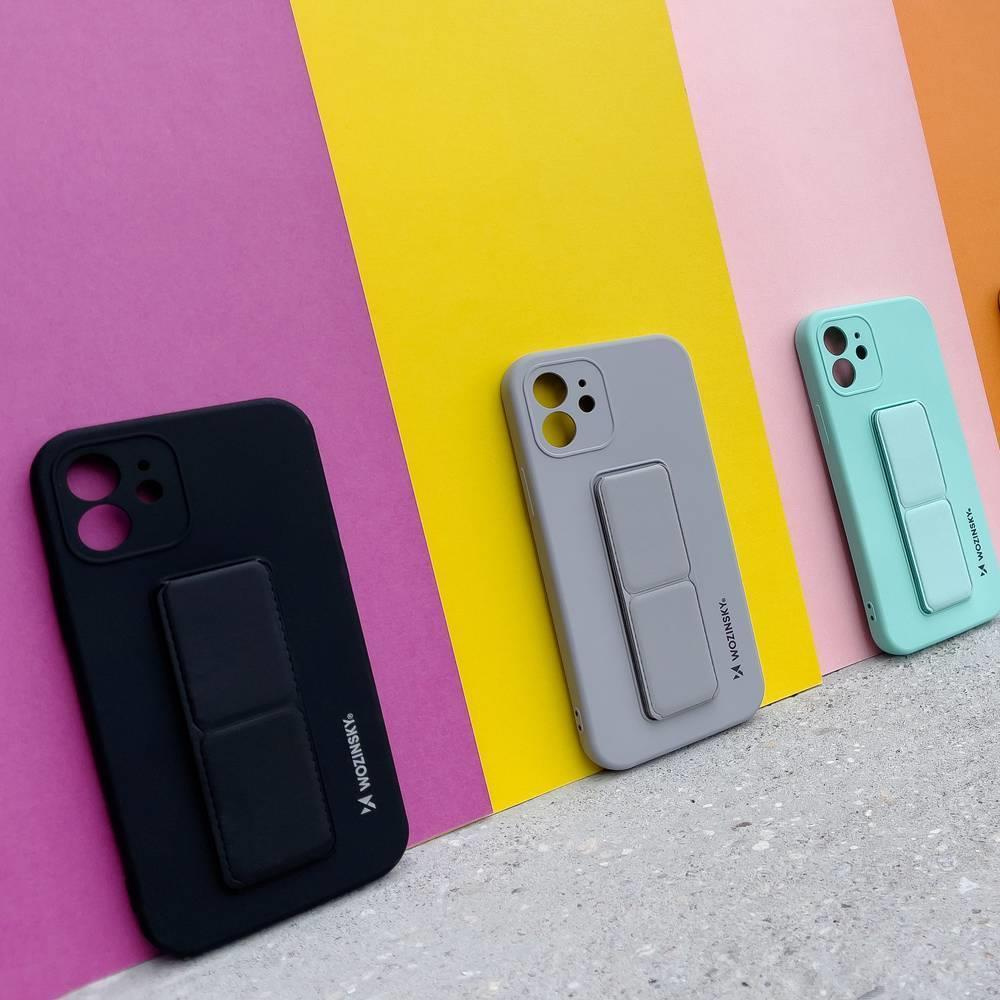 Farbenfrohe, elegante Silikon-Handyhülle mit Ständer: Wozinsky Kickstand Case