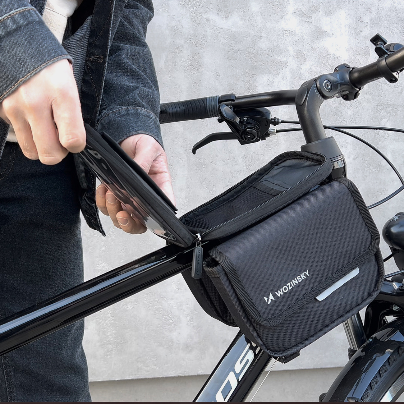 Rahmentasche mit Handyhülle Wozinsky WBB26BK
