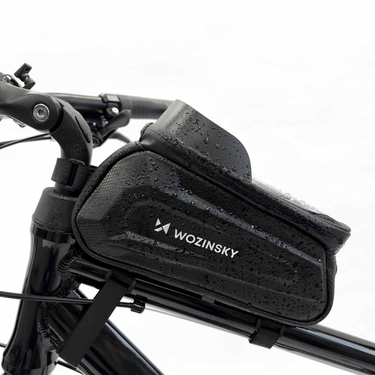 Borsa da telaio per bicicletta impermeabile con custodia per telefono Wozinsky WBB28BK