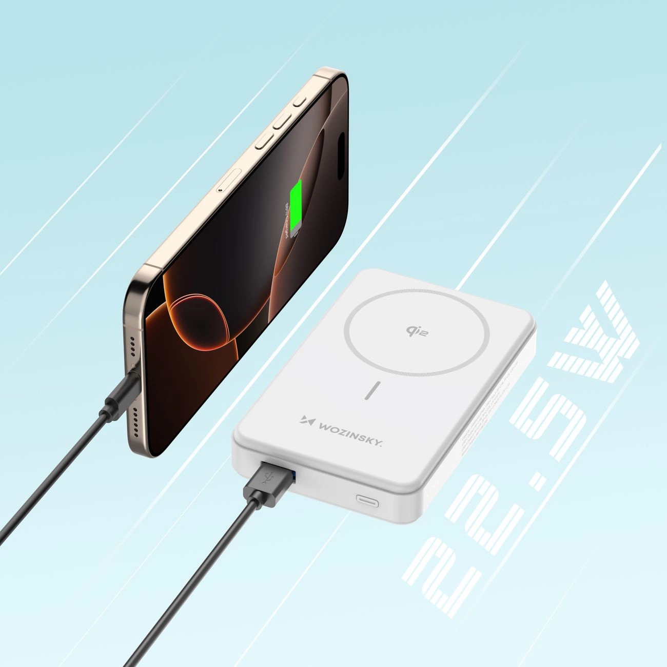 Powerbank Wozinsky WLWP-10KA0Y3WS 22.5W PD Qi2 10000 mAh