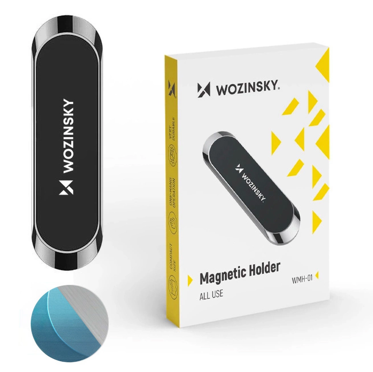 Wozinsky WMH-01 magnetischer Handyhalter mit Verpackung und Metallplatte