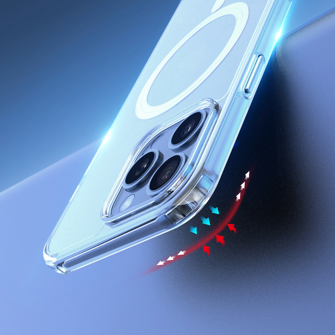 Los bordes elevados de la funda Dux Ducis Clin Mag protegen la pantalla y la lente de la cámara del iPhone 16