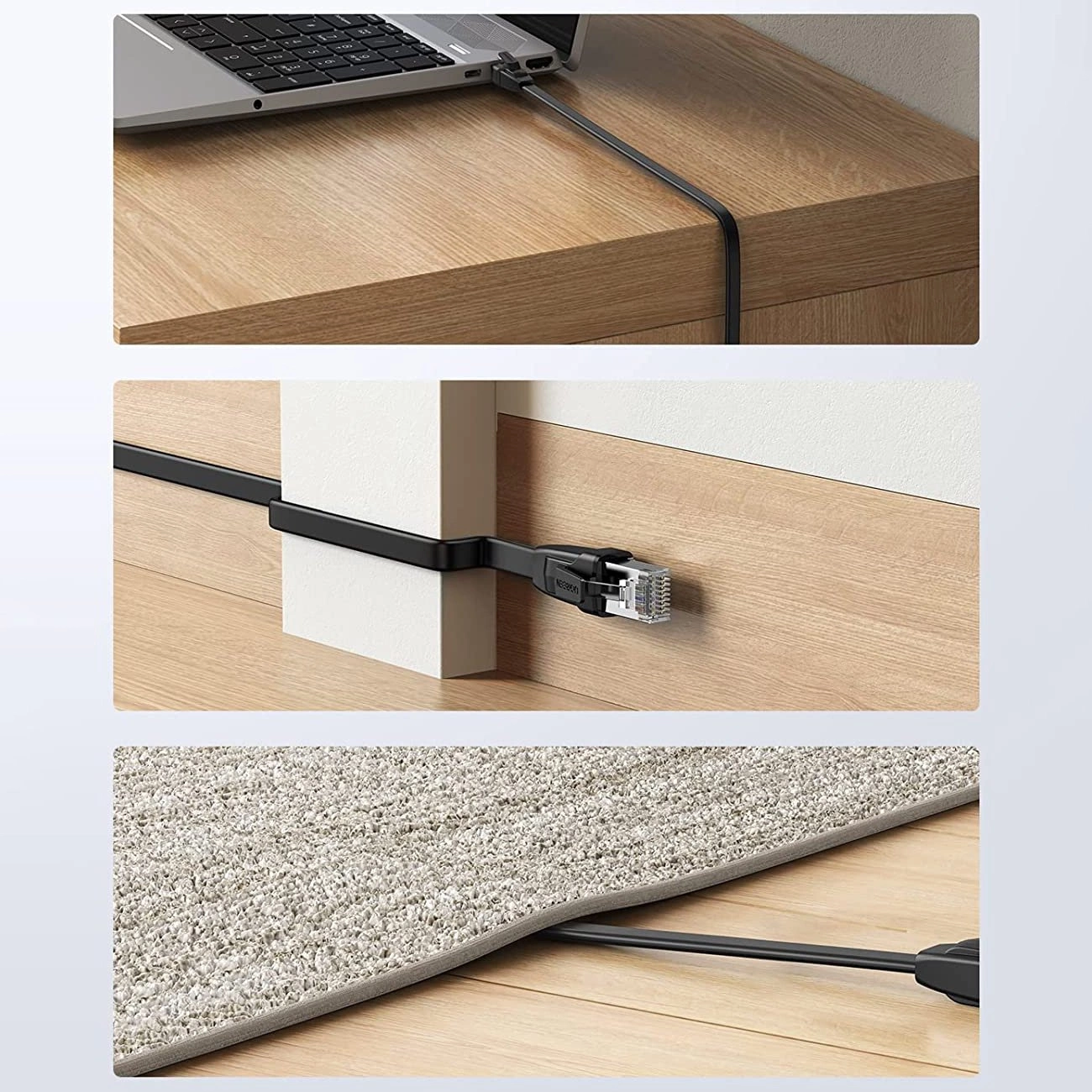 Ugreen NW102 Netzwerkkabel an der Wand