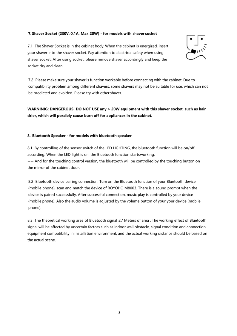 Livingandhome LED Bathroom Mirror Cabinet With Lights Shaver Socket Bluetooth Touch Sensor Demister Pad 650x600MM -Comfort Bathroom Store AAHKMJXYDAFdJAOAIMEbOAchkNoCfGqSp8