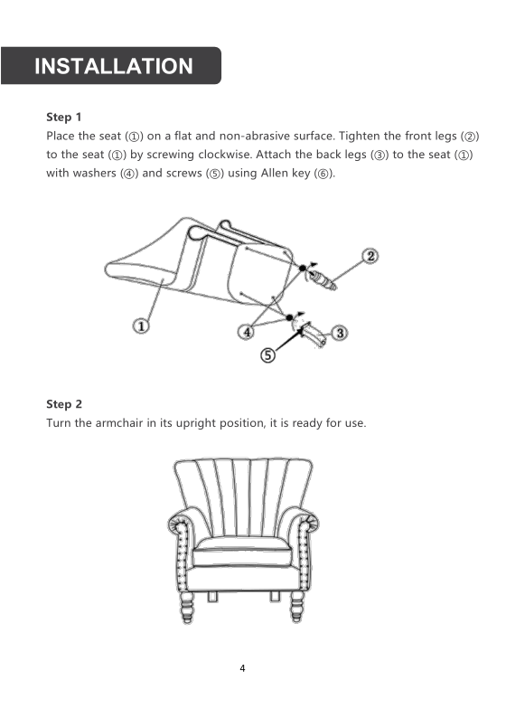 Livingandhome Pleated Wingback Armchair With Cushion,Coffee -Living Room Furniture Store AAHKMJXYDAFdJAOAIMEbOAchkNoCfGqSp8