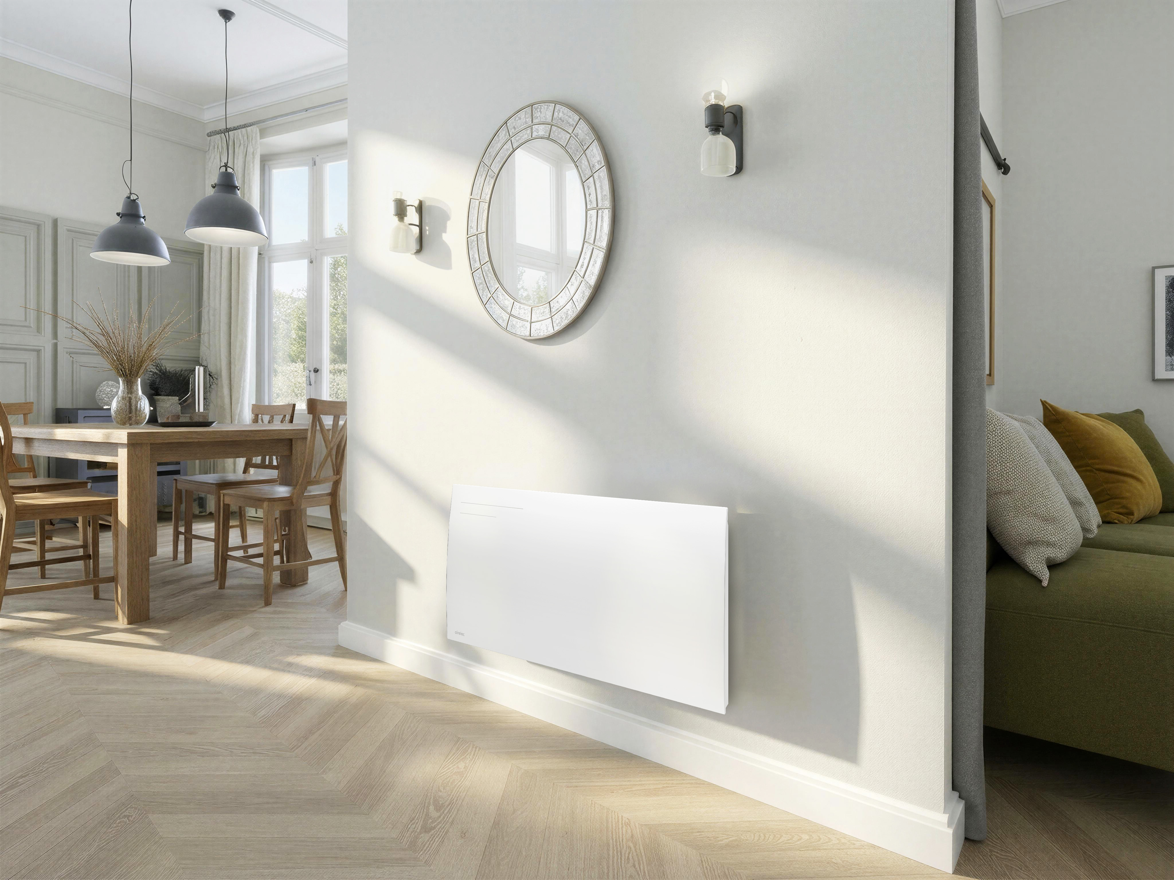 Radiateur à inertie céramique Airelec MEDIAN 1500W blanc en situation