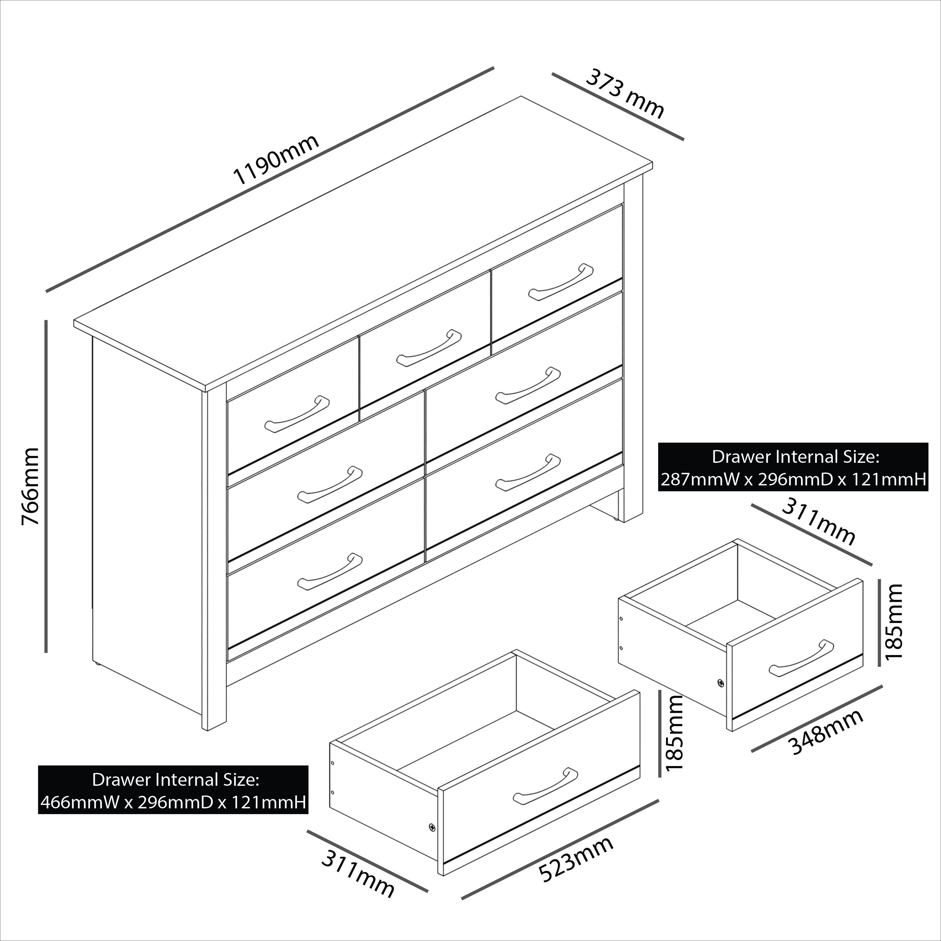 GALANO Limestone 3+4 Drawer Chest - big storage organizer, storage ...