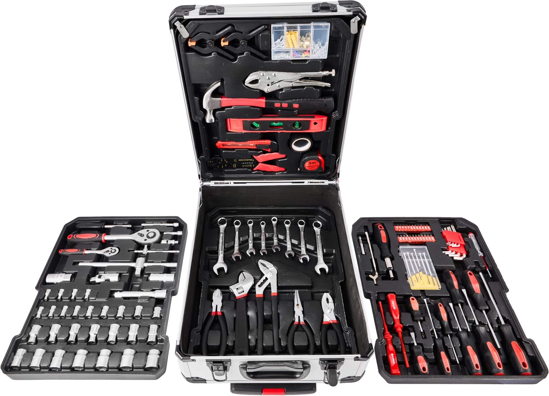 Ensemble de 188 outils en aluminium - Boîte outils professionnelle