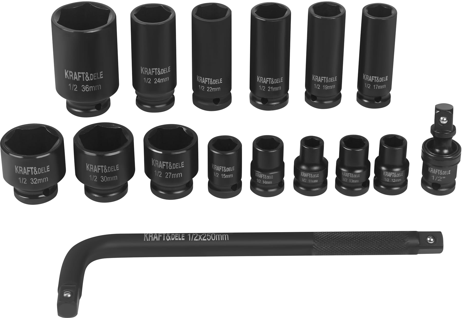 Ensembles de clés à impact 1/2" 16 pièces KD11762 - Ensemble de clés à impact professionnel