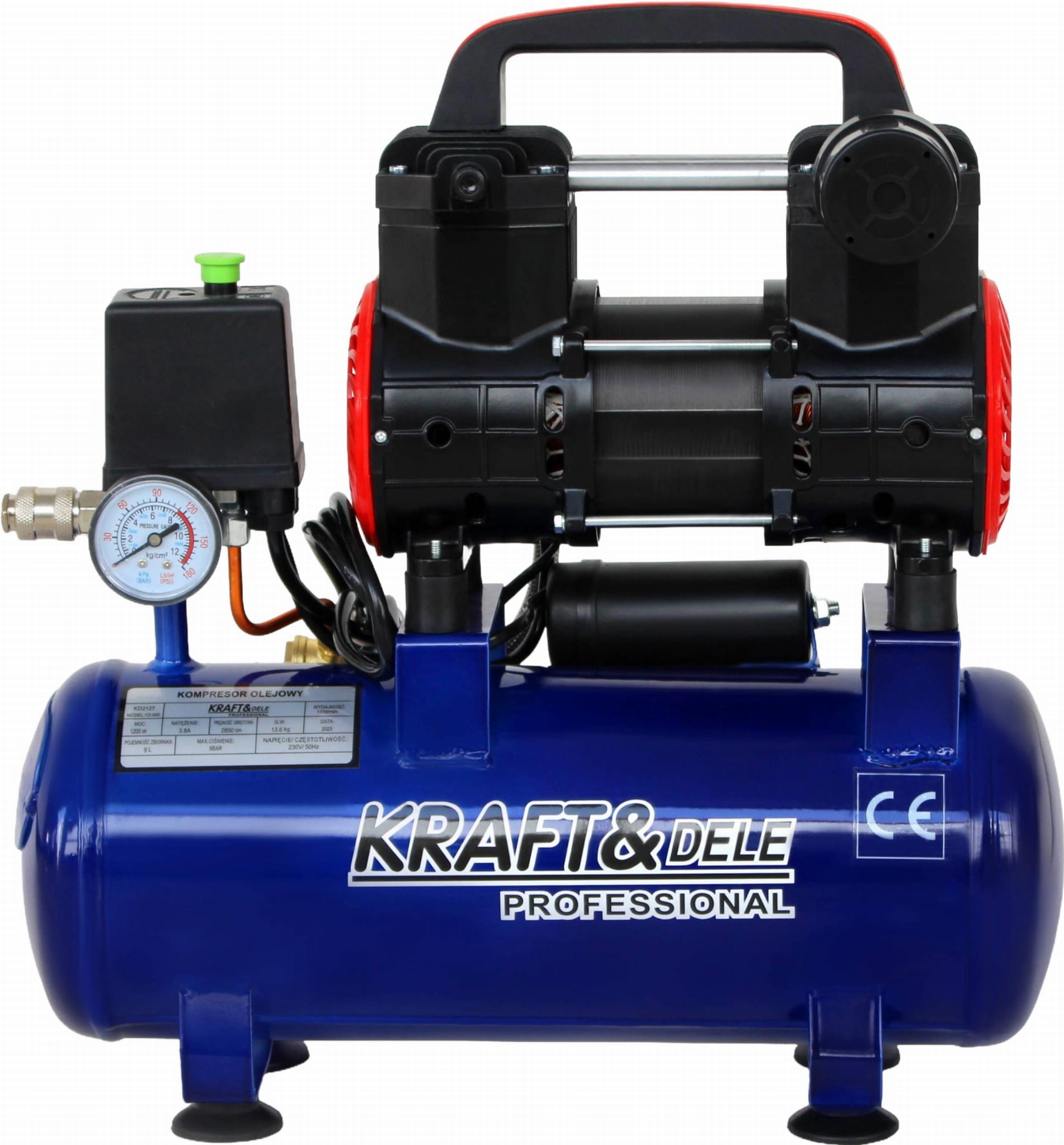 Pompier sans huile 9L 230V 1200W KD4090 - Fiable et efficace compresseur d'air