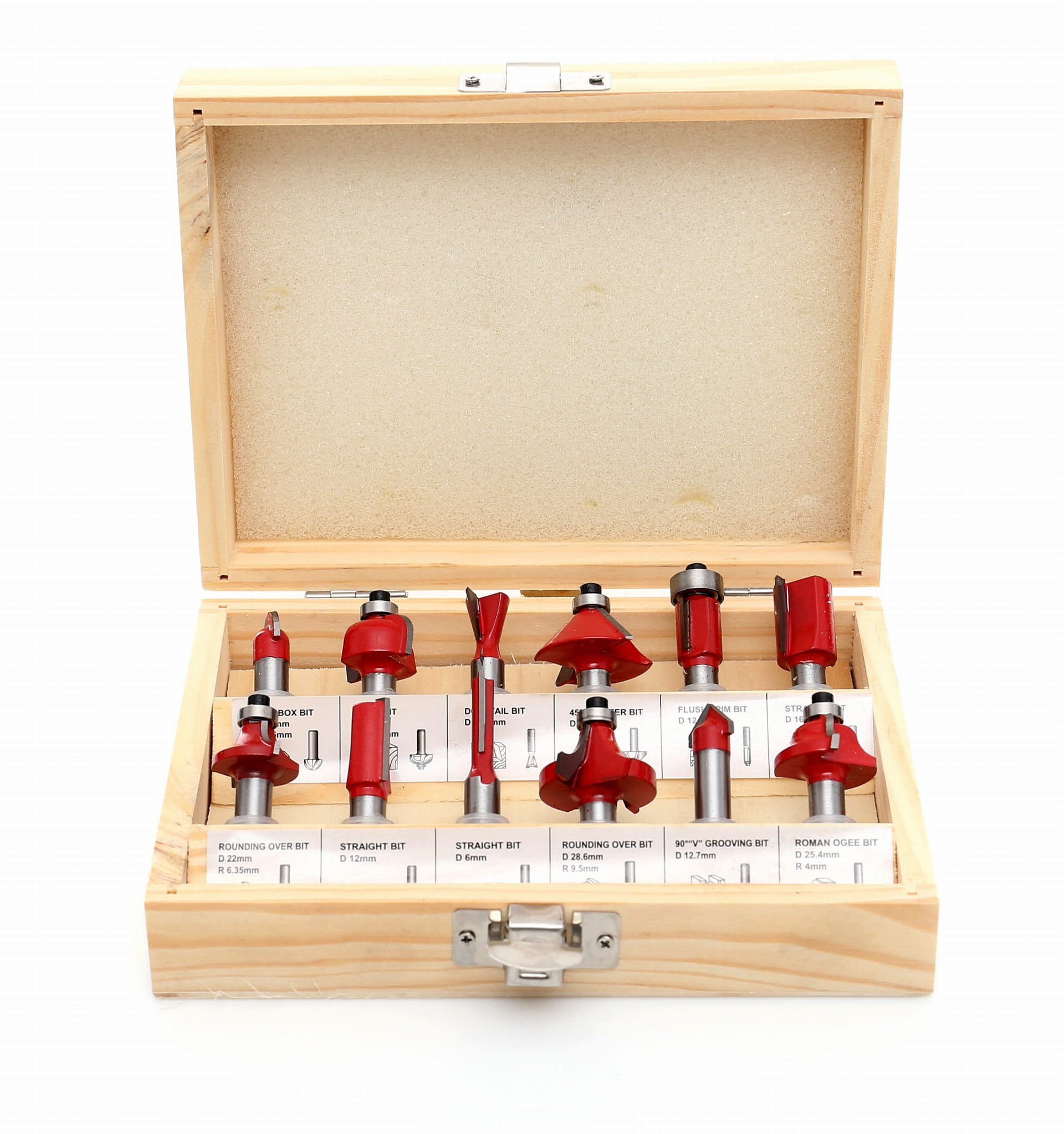Ensemble de outils de coupe de bois professionnels dans un coffre en bois - Idéal pour les professionnels du travail du bois