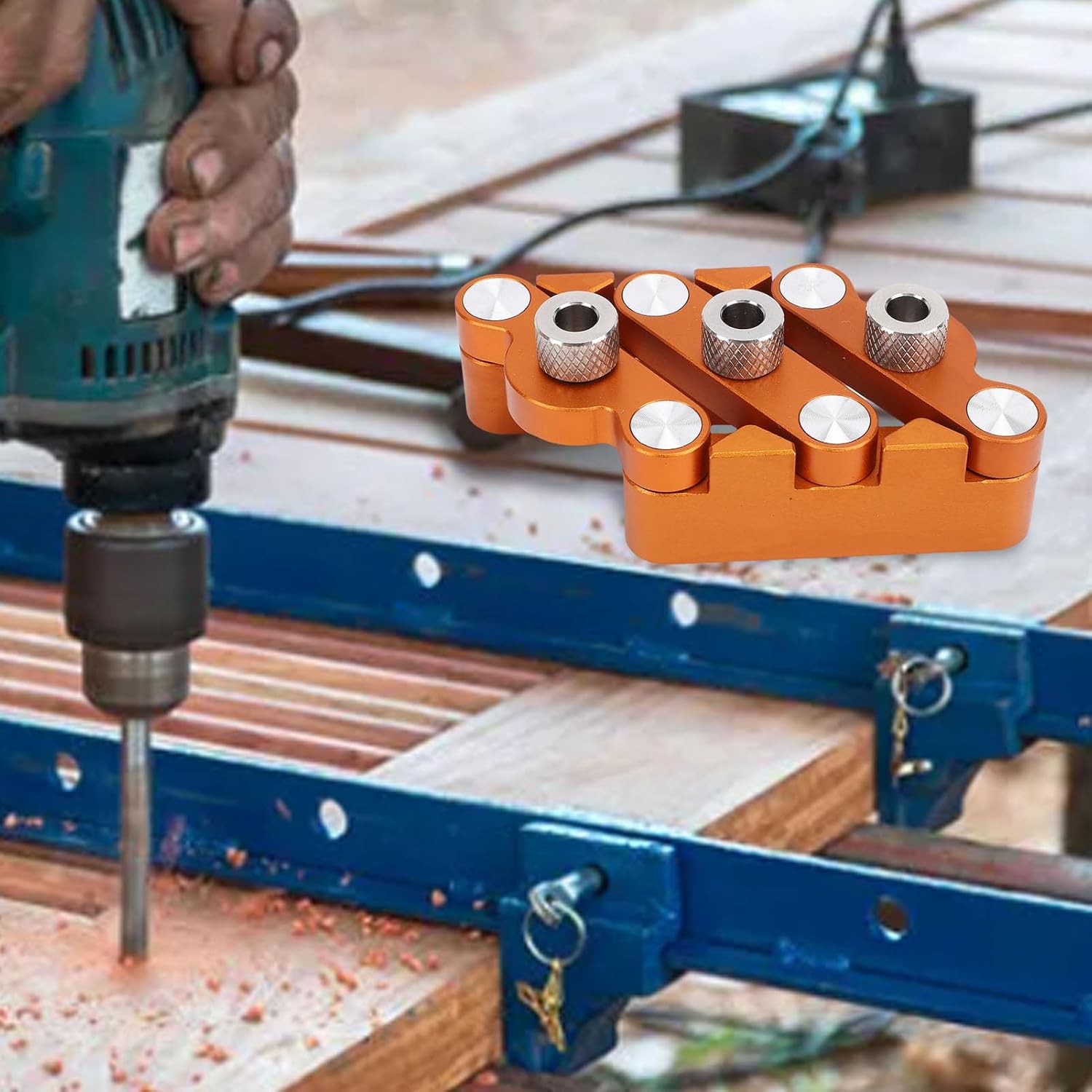 Gabarit à Tenon Universel En Aluminium DH-16J - Pour Défonceuse Et Perçage Pro