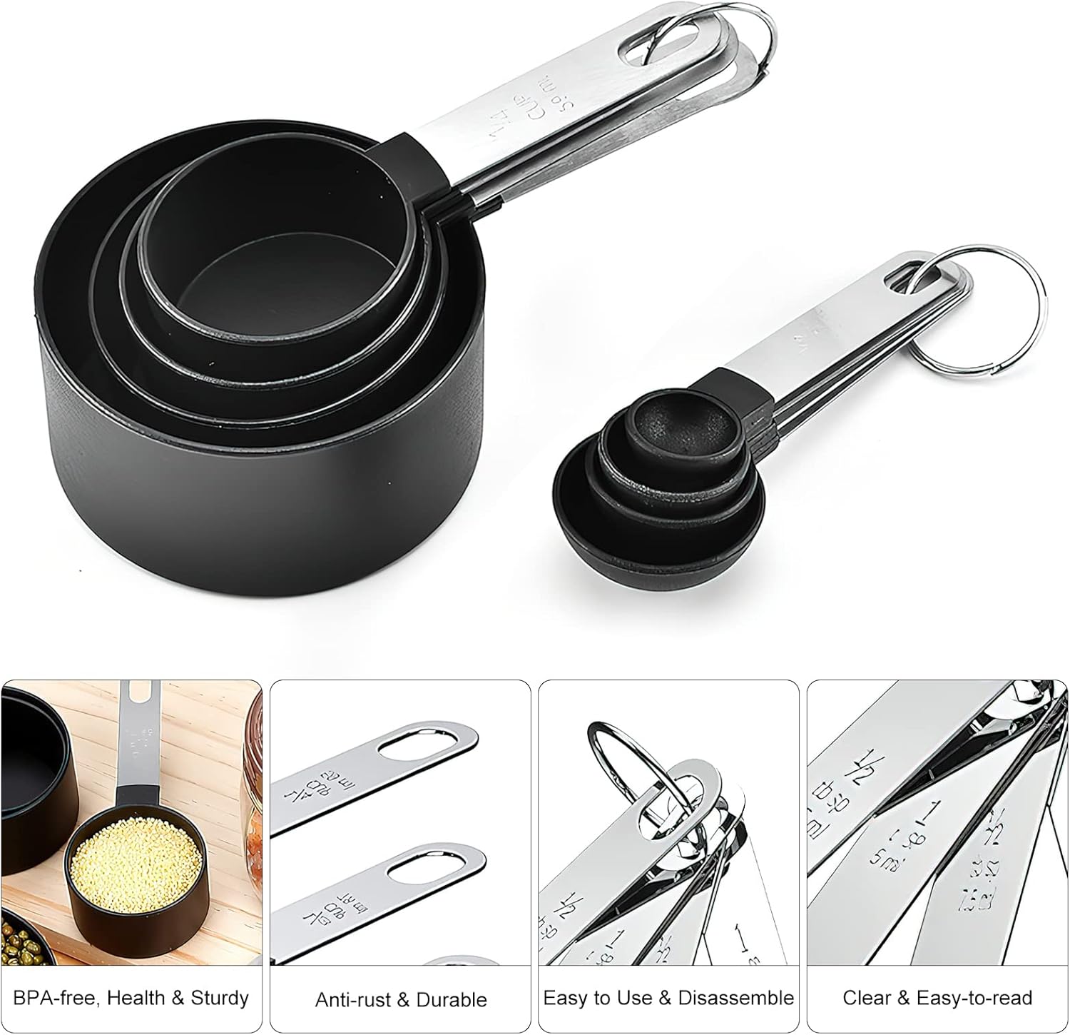 2 Cucchiai Dosatori In Acciaio Inox 15 Ml - Set Misurini Per Spezie, Caffè, Latte In Polvere - Per Cucina E Forno - 2